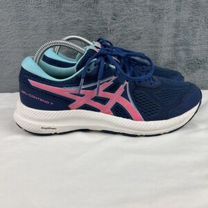 Asics Gel-Contend 7 Amplifoam Navy Blue Hot Pink Sneaker Tennis Shoes Size 10